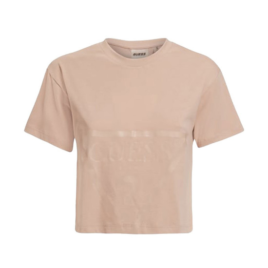 Guess Γυναικεία κοντομάνικη μπλούζα crop Maglieria Tagliata T-Shirt